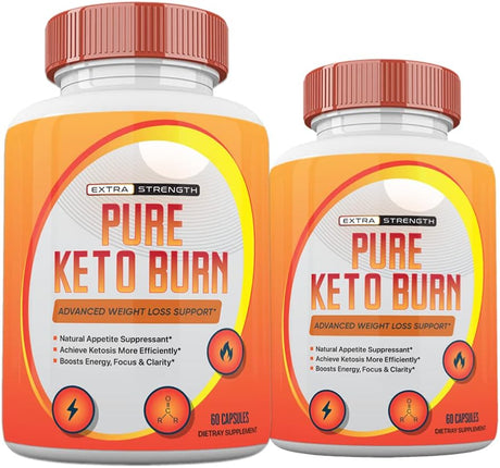 (Pack of 2) Pure Keto Burn Pills for Men and Women, Pure Keto Burn Weight Management Supplement, 120 Count, 2 Months Supply