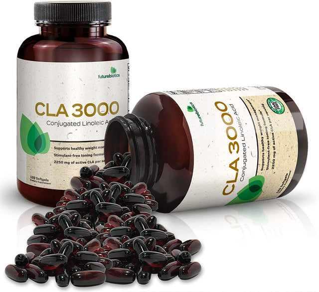 Futurebiotics CLA 3000 Extra High Potency - Non-Stimulating Conjugated Linoleic Acid, Non GMO, 120 Softgels