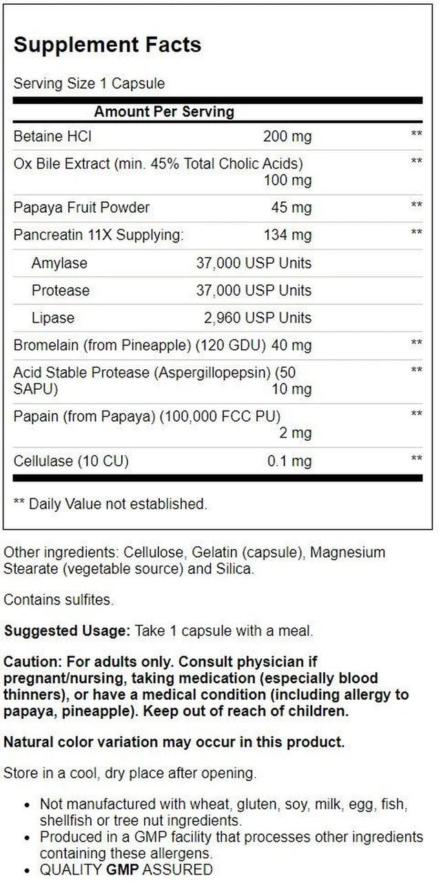 NOW Supplements, Super Enzymes, Formulated with Bromelain, Ox Bile, Pancreatin and Papain, 180 Capsules