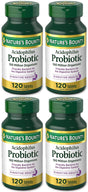 Nature'S Bounty Probiotics Dietary Supplement, Supports Digestive and Intestinal Health, Probiotic Acidophilus, 120 Tablets, Pack of 4