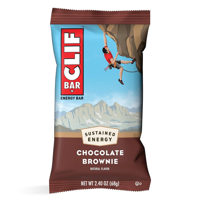 CLIF BAR - Chocolate Brownie Flavor - Made with Organic Oats - 10G Protein - Non-Gmo - Plant Based - Energy Bars - 2.4 Oz. (12 Pack)