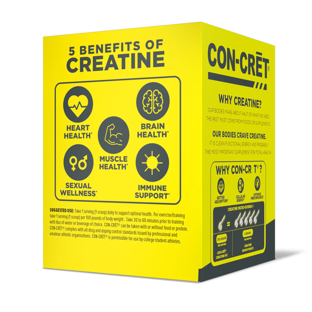 CON-CRET Patented Creatine Hcl Lemon Lime Powder, Workout Supplement, 48 Servings