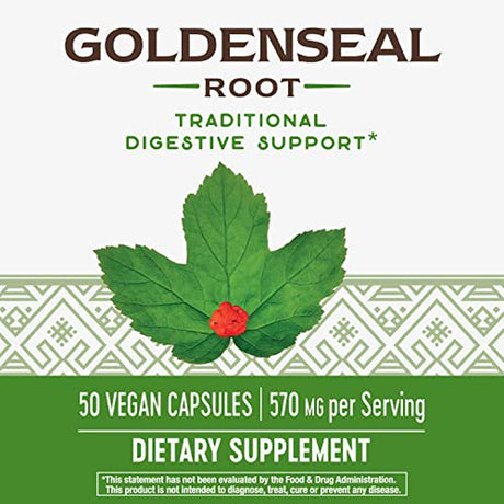 Nature'S Way Goldenseal Root Traditional Digestive Support* Non-Gmo Project Verified Vegan 50 Capsules