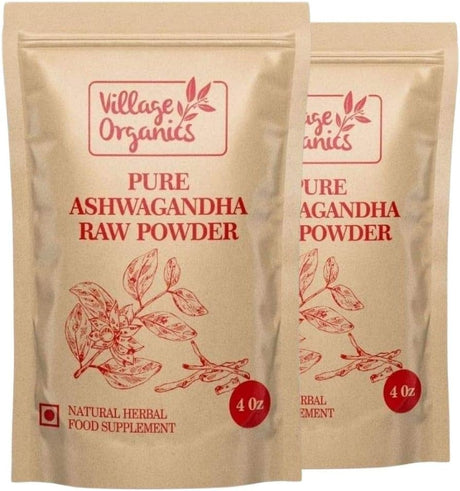 Ashwagandha Powder – Pure Raw Herbal Supplement Made from Ashwagandha Root for Men & Women – Uplifts Energy, Metabolism, & Reduce Stress – Pack of 2 (4 Oz Each)