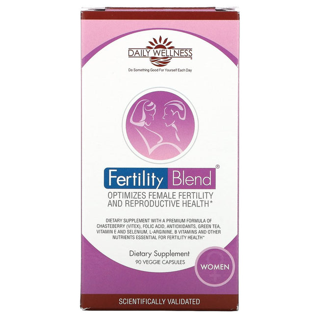 Fertility Blend Fertility Supplements for Women - Natural Fertility Pills Conception Aid, Regulate Hormones and Cycle, Balance Ovulation / Vitex, Folic Acid, Antioxidants 90 Veggie Caps, 30 Day Supply