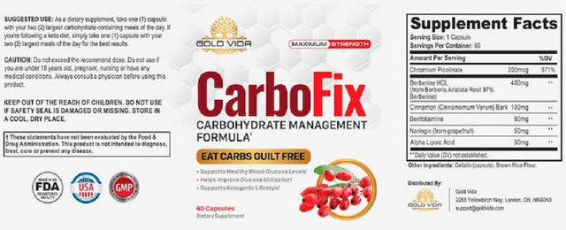 (2 Pack) Carbofix Pills Supplement Tea Reviews Gold Solo Vida Carbo Fix (120 Capsules)