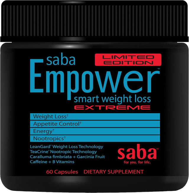 Saba Empower Smart Weight Loss Extreme™ - a Powerful Fat Burner & Thermogenic Weight Loss Supplement That Preserve Lean Muscle – Keto Friendly