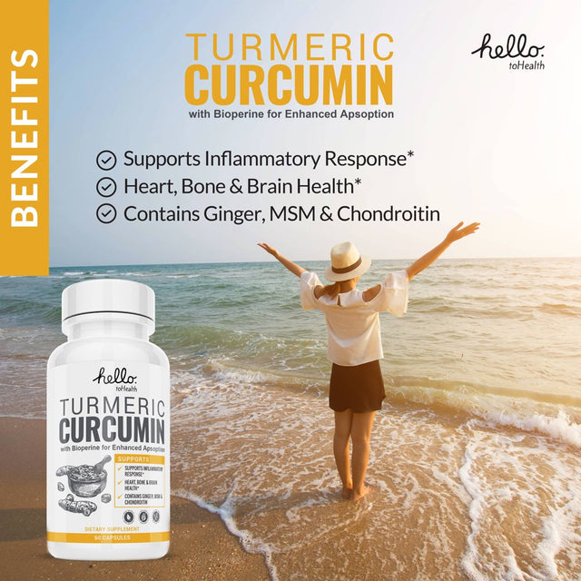 Complete Turmeric Curcumin Capsules - anti Inflammatory Supplement for Joint Health and Support - Turmeric Curcumin with Bioperine for Fast Absorption (60 Dietary Capsules)