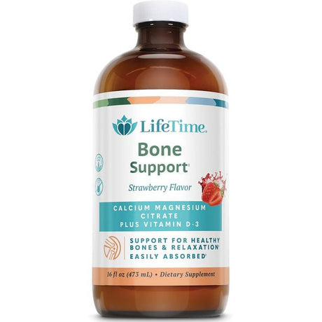 Lifetime Bone Support Strawberry Calcium Magnesium Citrate plus Vitamin D-3 16 Oz Liquid