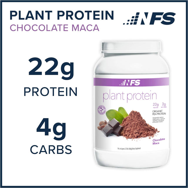 NF Sports All-Natural Plant-Based Protein (Chocolate Maca) - Organic Protein, Gluten Free - 28 Servings (Chocolate Maca)