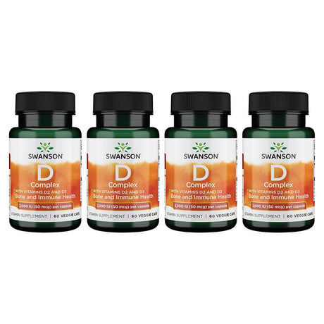 Swanson Vitamin D2 and D3 Complex 2,000 Iu (50 Mcg) 60 Veg Caps 4 Pack