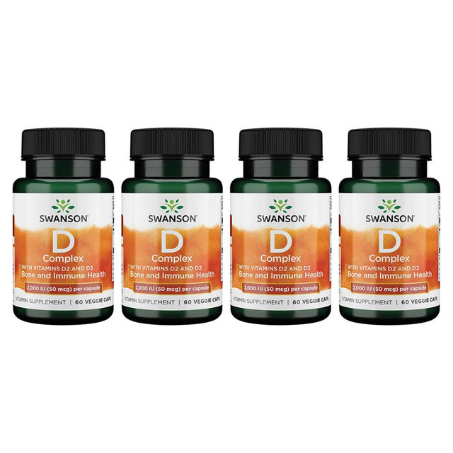 Swanson Vitamin D2 and D3 Complex 2,000 Iu (50 Mcg) 60 Veg Caps 4 Pack