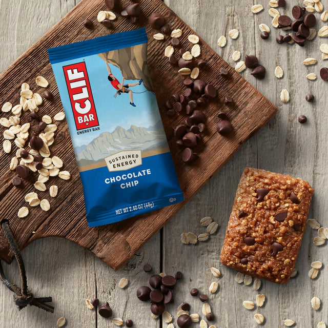 CLIF BAR - Chocolate Chip - Made with Organic Oats - 10G Protein - Non-Gmo - Plant Based - Energy Bars - 2.4 Oz. (18 Pack)