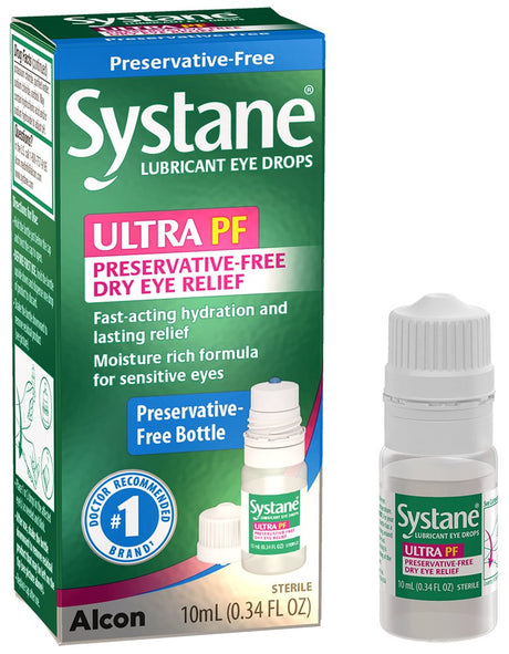 Systane Ultra Preservative Free Lubricant Eye Drops for Dry Eyes, 10Ml