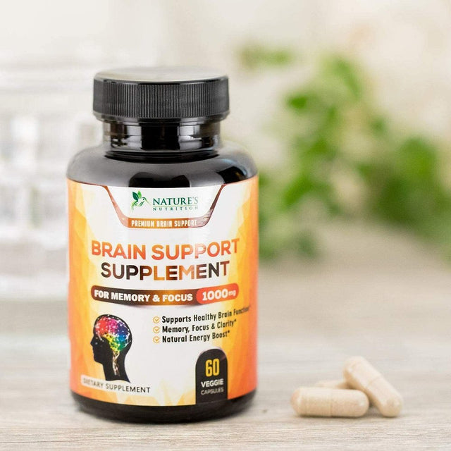 Nature'S Nutrition Brain Booster Nootropic Supplement 1000Mg Memory & Clarity, 120 Capsules