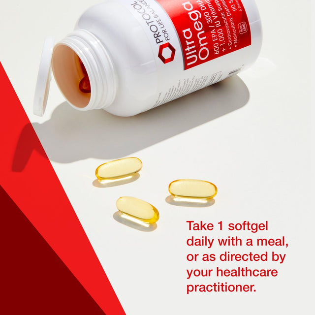 Protocol Ultra Omega 3-D - Fish Oil, Vitamin D3 - Lemon - 90 Softgels