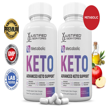 (2 Pack) Metabolic Keto ACV Pills 1275Mg Alternative to Gummies Dietary Supplement 120 Capsules