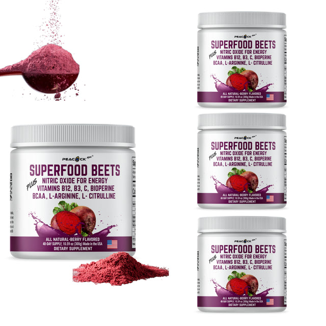 Superfood BEETS + Nitric Oxide Vitamins B12 B3 C Bioperine BCAA L Arginine L-Citrulline W