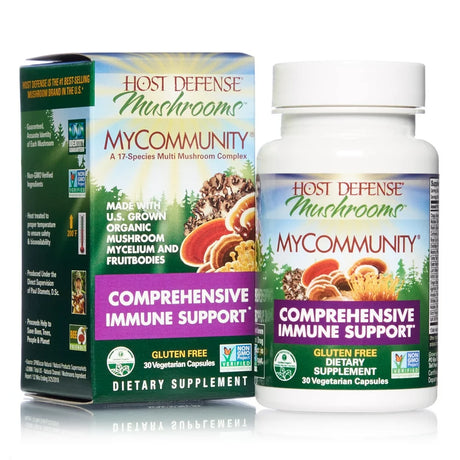 Mycommunity 17 Mushroom Complex - Immune Support with Organic Mushrooms (30 Vegetarian Capsules)