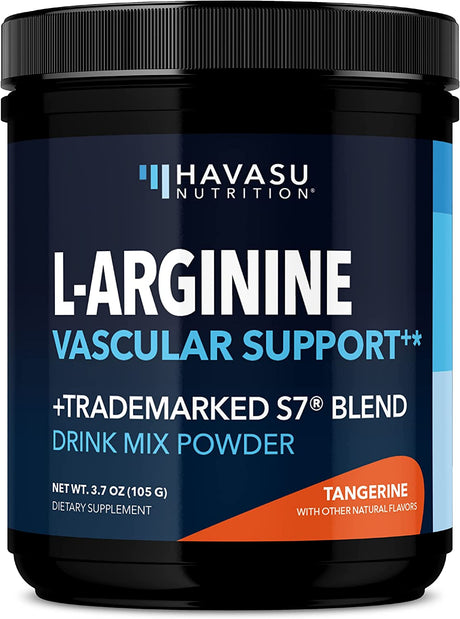 L Arginine Powder | L-Arginine L-Citrulline Organic Beet Root and S7 Plant-Based Ingredients for Pre Workout and Post Workout | Nitric Oxide Supplements for Men & Women | Tangerine L-Arginine Powder