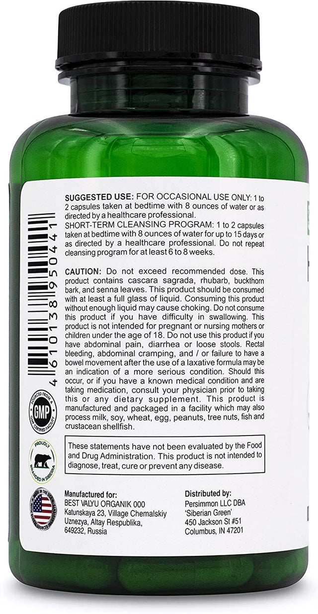 Herbal Colon Detox with Senna Buckthorn Prune Fruit 90 Capsules – Traditional Siberian Formula 14 Herbs & Probiotic to Cleanse Colon and Detox Body