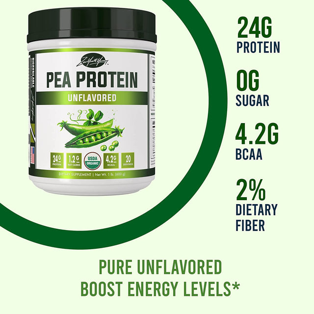 Pure Organic Hydrolyzed Vegan Pea Protein Powder - Easy to Digest, Unsweetened, Natural Unflavored, Dairy Free, Gluten Free, Soy Free, Sugar Free, Non-Gmo with BCAA