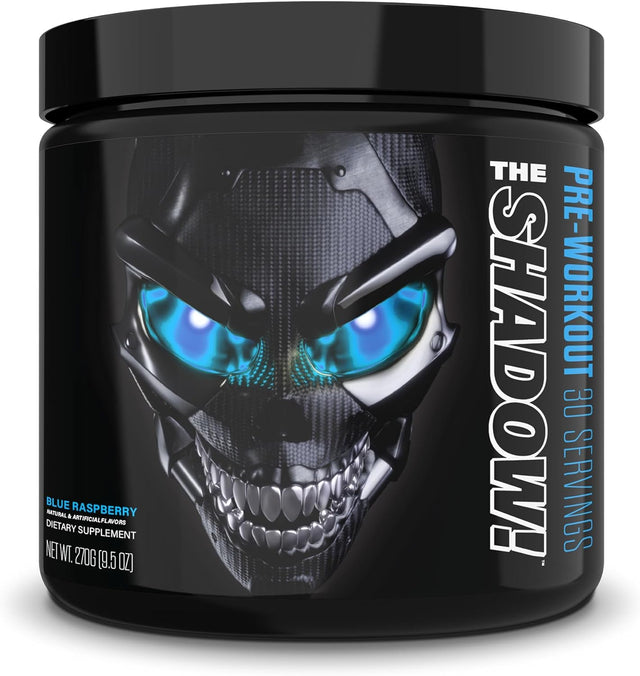 JNX SPORTS the Shadow! 350Mg of Caffeine Hard Core Preworkout -Electric Energy, Mental Focus, Superhuman Strength, Men & Women - Blue Raspberry 30 Servings