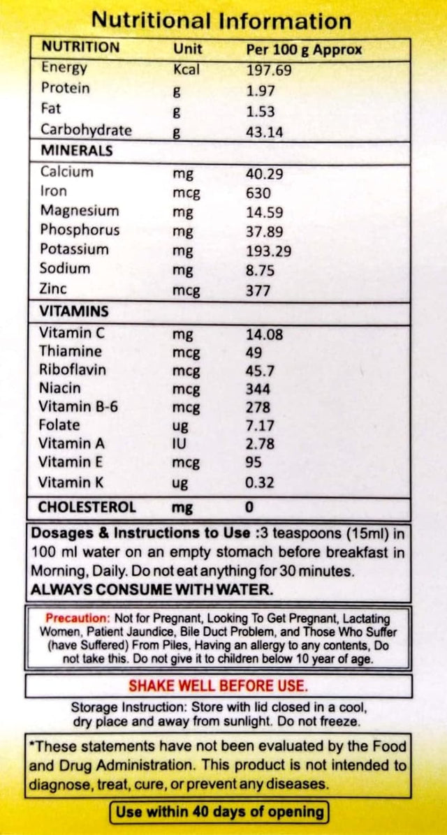 Heart Health 400 Ml Dietary Supplement - Supports Heart Wellness and Lowers Cholesterol - Apple Cider Vinegar (ACV), Garlic Juice, Ginger, Lemon, and Honey - 1 Bottle