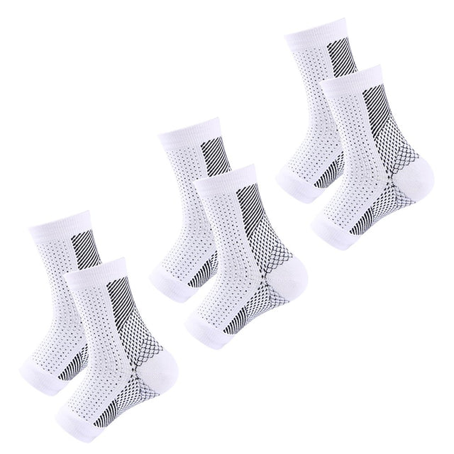 Weloille 3 Pairs Ankle Compression Sleeves for Plantar Fasciitis - Ankle Foot Brace for Injury Recovery, Open Toe Neuropathy Socks, Toeless Ankle Compression Socks for Women & Men