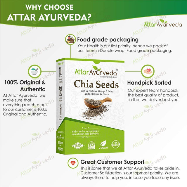 Attar Ayurveda Chia Seeds for Weight Loss Omega 3 250 Gm