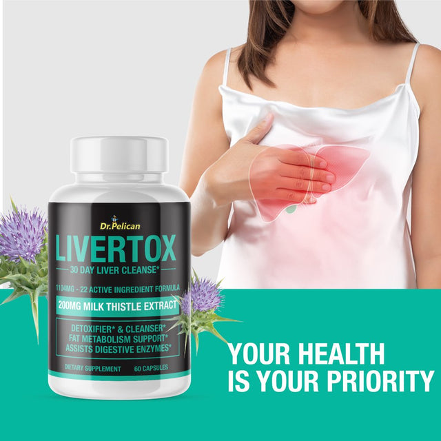 Livertox- Liver Detoxifier/Digestive Enzymes/Metabolism- 60 Capsules- Dr. Pelican