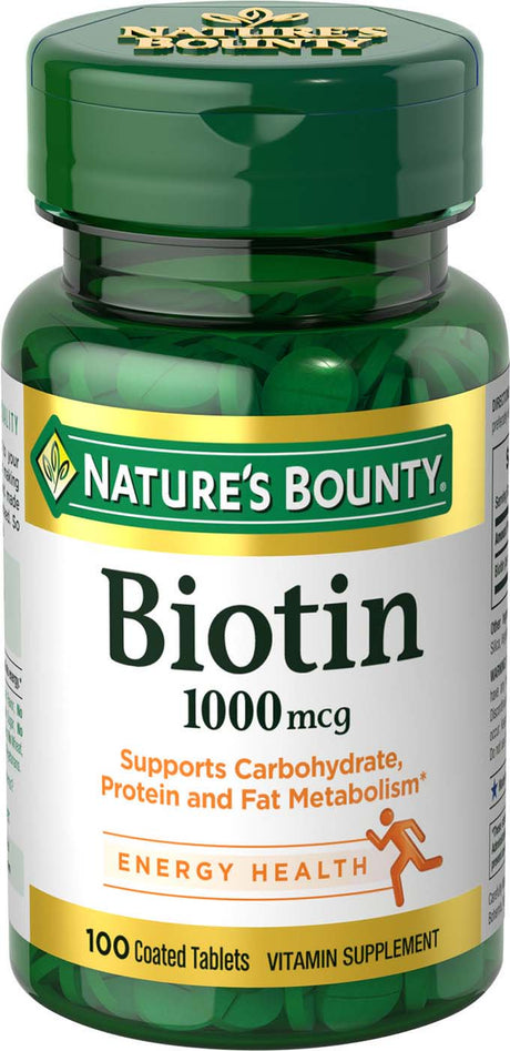 Nature'S Bounty Vitamin B Supplements, Biotin 1000 Mcg Tablets, 100 Count