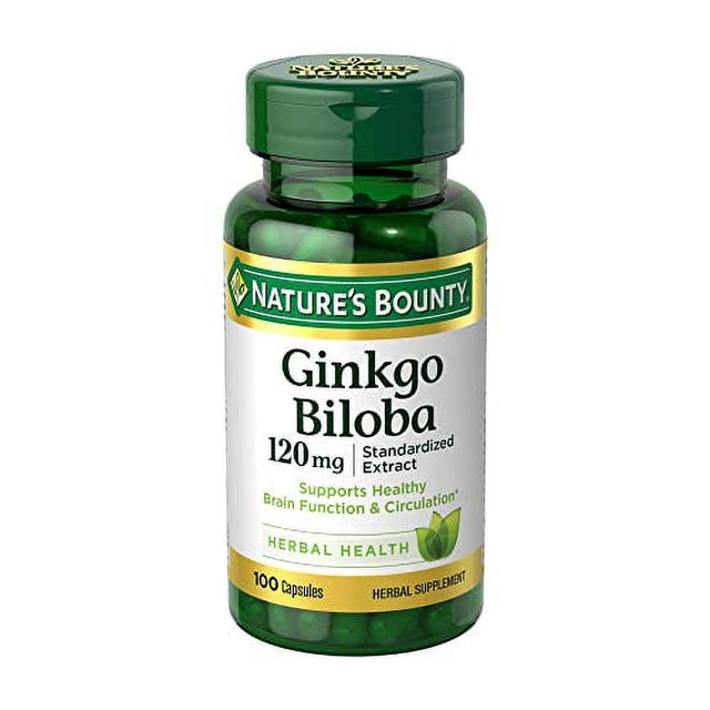 Natureâ€™S Bounty Ginkgo Biloba Capsules 120Mg, Memory Support Supplement, Supports Brain Function and Mental Alertness, 100 Capsules