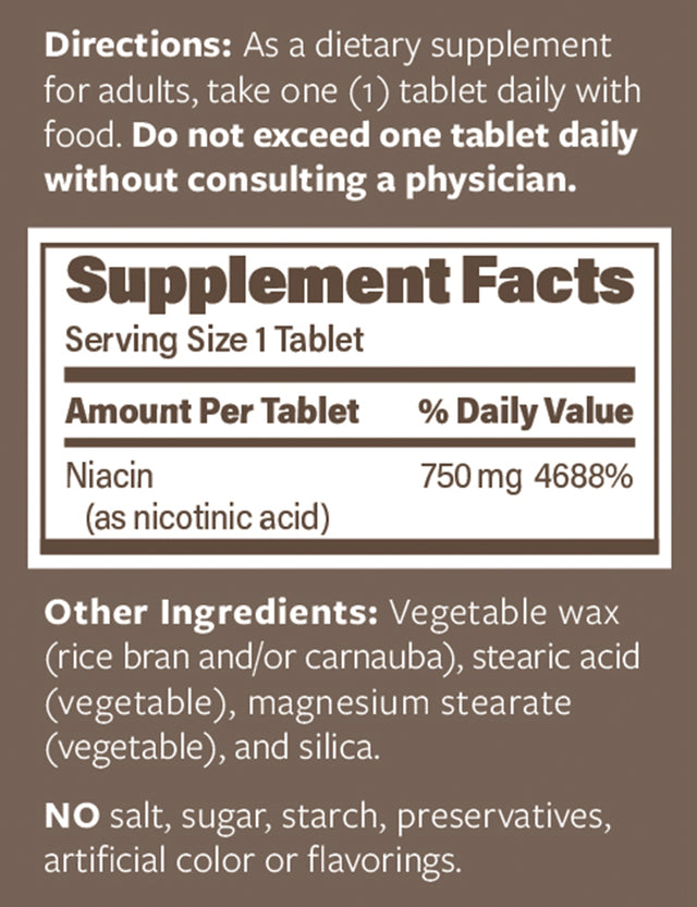 Endurance Products ENDUR-ACIN 750Mg Niacin - Extended Release for Optimal Absorption & Low-Flush Vitamin B3, 200 Tablets - Non-Gmo, Vegan, Gluten Free Company