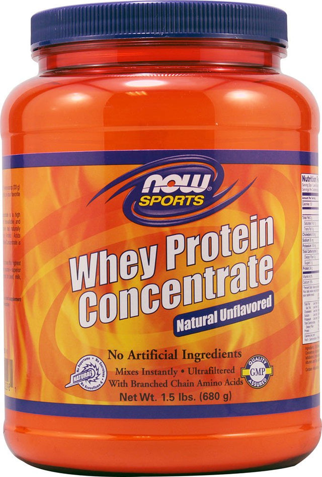 NOW Sports Whey Protein Concentrate Unflavored -- 1.5 Lbs