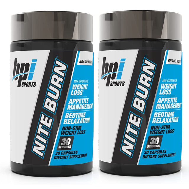 BPI Sports Nite Burn Nighttime Weight Management Formula, 30 Count (Pack of 2)