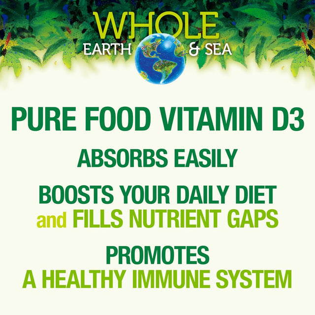 Whole Earth & Sea from Natural Factors, Vitamin D3 1000 IU (25 Mcg), Whole Food Supplement, Vegan, 90 Capsules