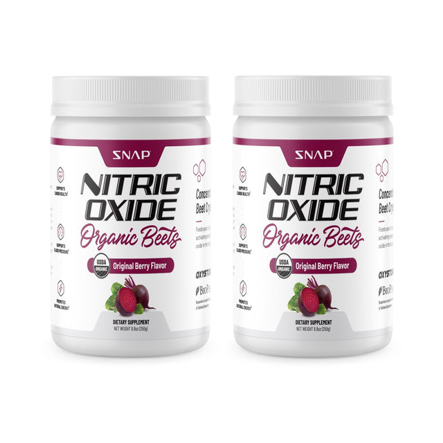 Snap Supplements Beet Root Organic Nitric Oxide Powder with Amino Acids, Cardio Health Support and Natural Energy, 250G, 2-Pack