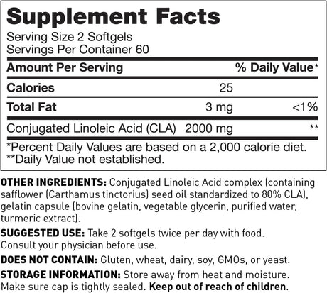 Dr Amy Myers CLA Metabolism Support - Increase Lean Muscle Mass and Support Healthy Weight Management for Women and Men - Conjugated Linoleic Acid, Safflower Oil - Dietary Supplement, 120 Softgels