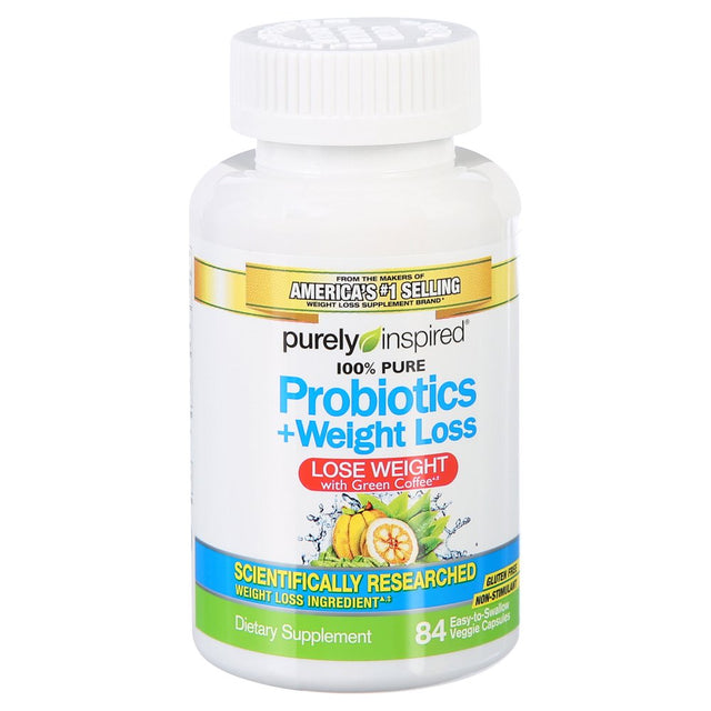 Purely Inspired Probiotics + Weight Loss with Green Tea & Garcinia, Unisex, 84 Pills