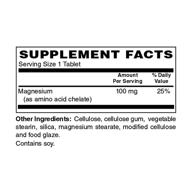 Holly Hill Health Foods, Chelated Magnesium, 100 Tablets