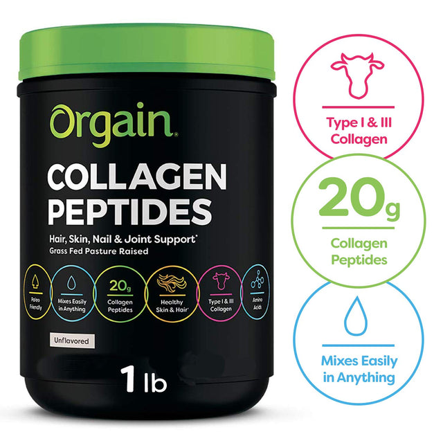 Orgain Organic Plant Based Protein Powder Hydrolyzed Collagen Powder