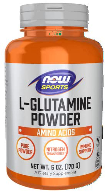 NOW Sports Nutrition, L-Glutamine Pure Powder, Nitrogen Transporter*, Amino Acid, 6-Ounce