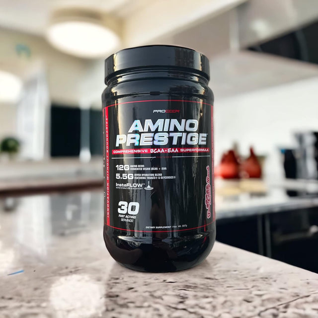 Amino Prestige - #1 BCAA & EAA Vegan/Fermented Amino Acid Intraworkout Formula Naturally Flavored Bcaas - 30 Servings (Sour Cherry Bomb)