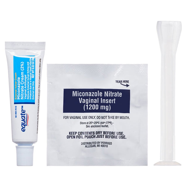 Equate Miconazole 1 Day, Miconazole Nitrate Vaginal Insert and Cream (1200 Mg)