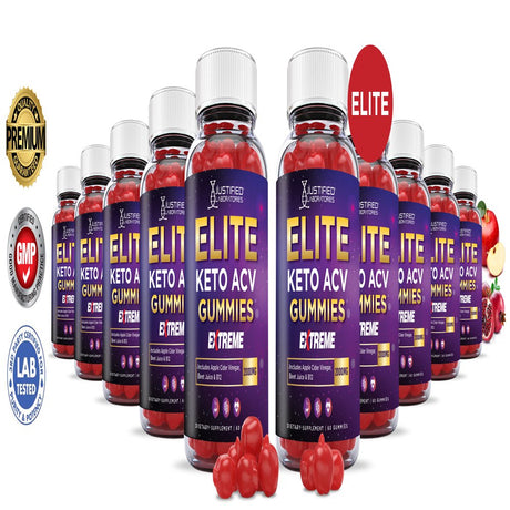 (10 Pack) Elite Keto Extreme ACV Gummies 2000Mg Dietary Supplement 600 Gummys