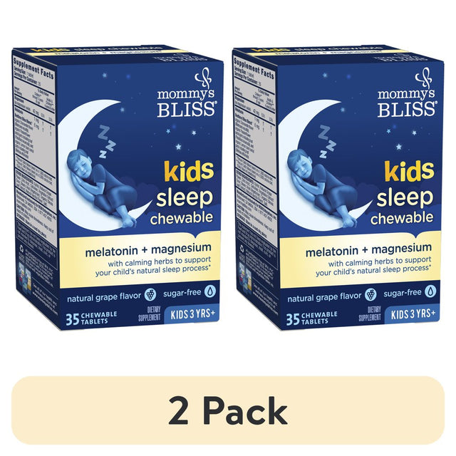 (2 Pack) Mommy'S Bliss Kids Sleep Chewable, Grape, Dietary Supplement, 35 Count