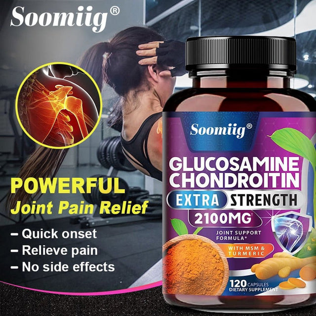 Glucosamine Chondroitin MSM Turmeric Boswellia - Joint Support Supplement for Joint Health & Joint Function Support - Glucosamine Sulfate Mobility Formula - Gluten Free & Non-Gmo