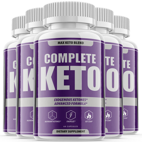 (5 Pack) Complete Keto - Keto Complete Diet Pills Capsules Supplement, Complete Ketogenic Diet for Beginners, Ketones Slim Pills for Energy, Focus - Ketones for Men Women - 300 Capsules