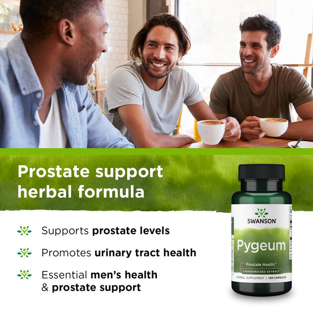 Swanson Pygeum - Herbal Supplement Promoting Male Prostate Health, Bladder, and Urinary Tract Health Support - Mens Health Supplement - (100 Capsules, 125Mg per Serving)